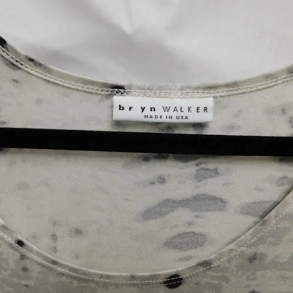 Bryn Walker S Black & White Tie Dye Assym Maxi Dress EUC - Picture 3 of 4